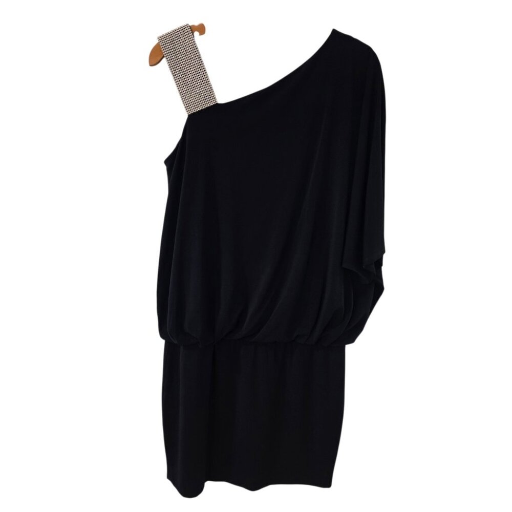 Jackie Jon New York Dress Very Dark Navy‎ Bling Rhinestone Strap Mini Sz 8
